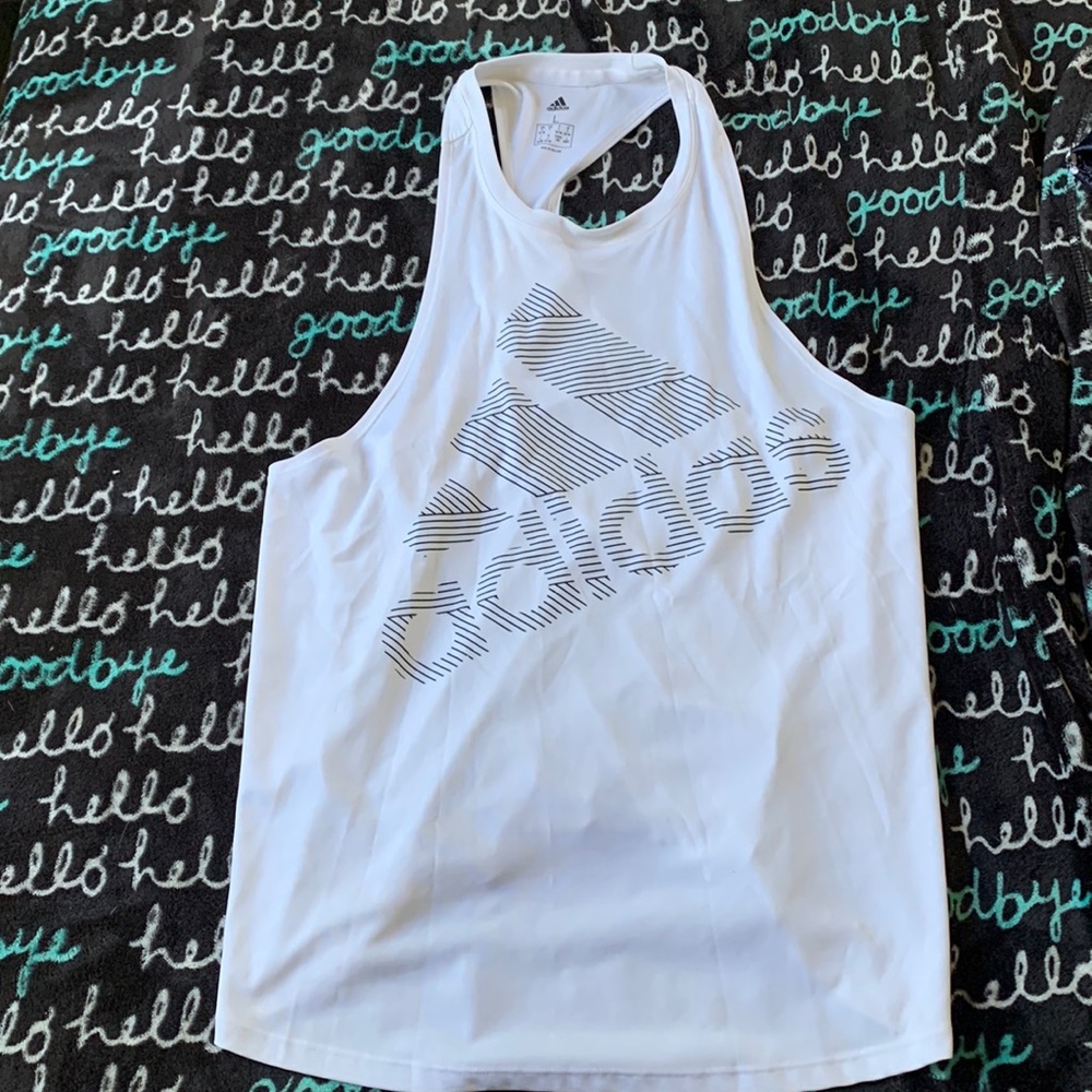 White adidas tank top